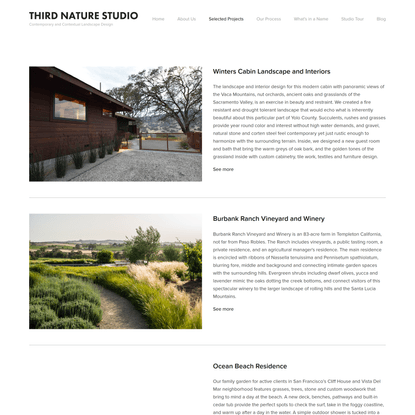 Selected Projects — Third Nature Studio