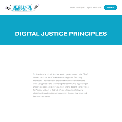 Detroit Digital Justice Coalition Principles — Detroit Digital Justice Coalition