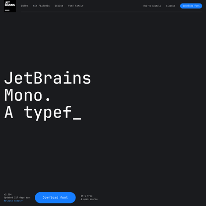 JetBrains Mono: A free and open source typeface for developers