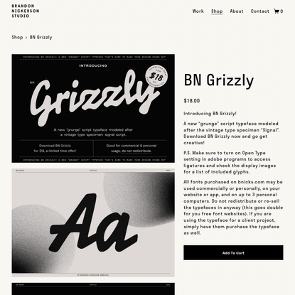 BN Grizzly — Brandon Nickerson Portfolio