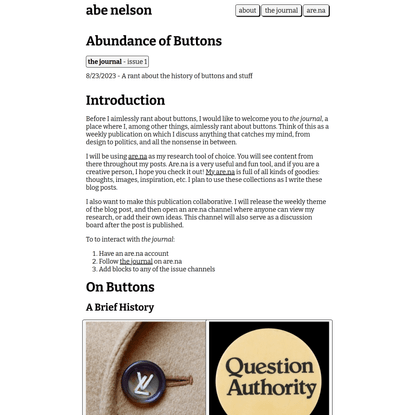 the journal issue 1 - buttons