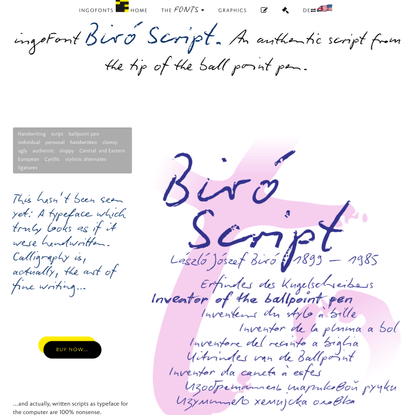 Biró Script: the ball point pen handwriting by ingoFonts