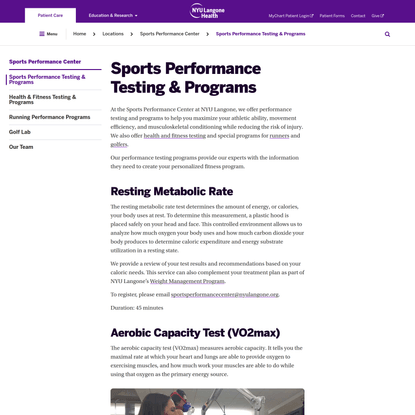 Sports Performance Testing & Programs