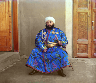 Alim Khan, Emir of Bukhara (1911) by Sergeĭ Mikhaĭlovich Prokudin-Gorskiĭ