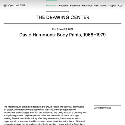 The Drawing Center: David Hammons: Body Prints, 1968–1979