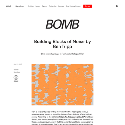 BOMB Magazine | Building Blocks of Noise