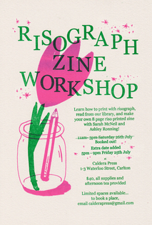 Risograph zine workshop poster