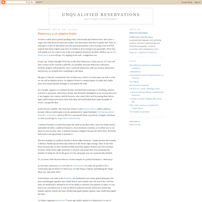 Unqualified Reservations