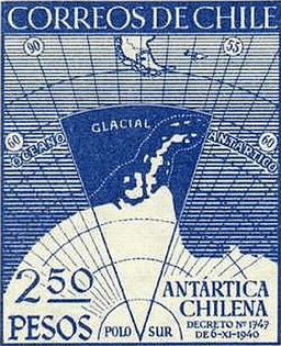 Commemorative stamp of the Chilean Antarctic declaration of 1940
