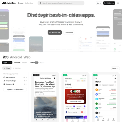 Browse iOS Apps | Mobbin