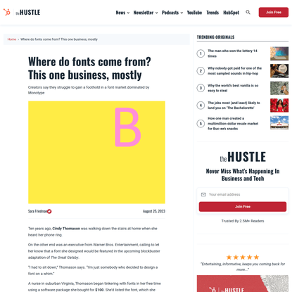 Where do fonts come from? This one business, mostly - The Hustle
