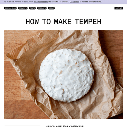 Domingo Club → how to make tempeh