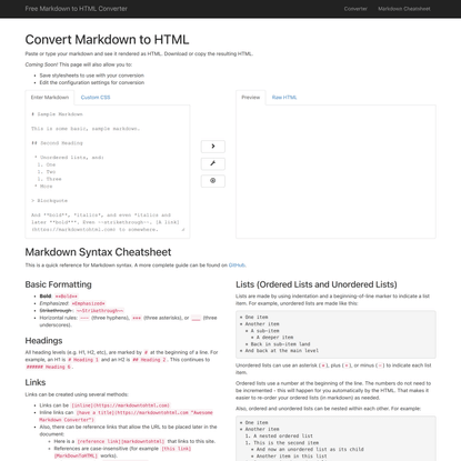 Free Markdown to HTML Converter