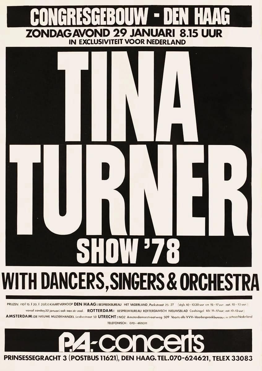 Tina Turner Concert Poster 1978