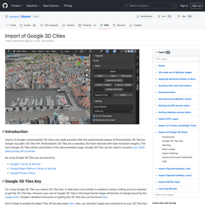Import of Google 3D Cities