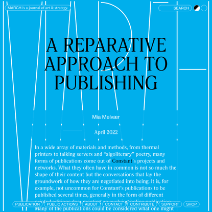 A Reparative Approach to Publishing