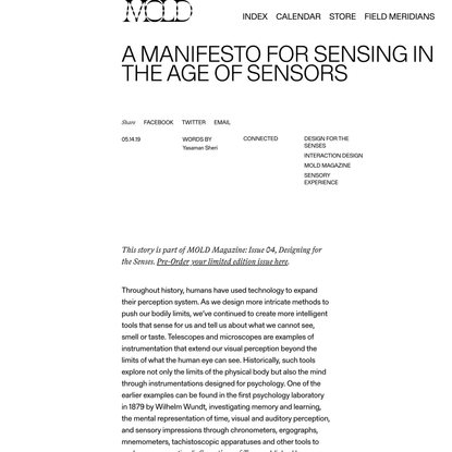 A Manifesto for Sensing in the Age of Sensors - MOLD :: Designing the Future of Food