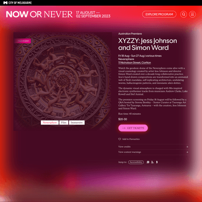 XYZZY: Jess Johnson and Simon Ward - Now or Never