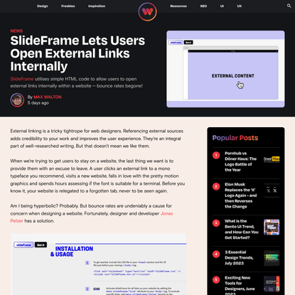SlideFrame Lets Users Open External Links Internally