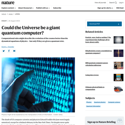 Could the Universe be a giant quantum computer?