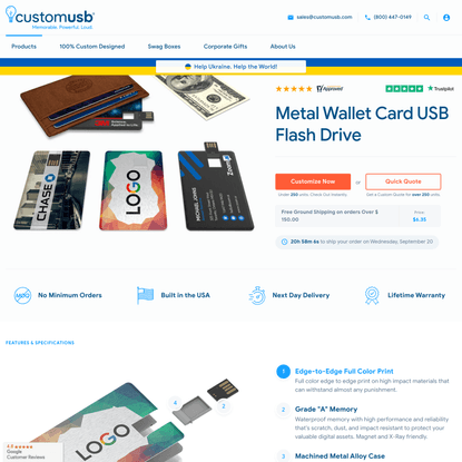 Wallet Card Metal USB Business Card