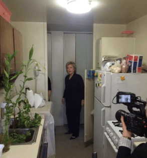 “Hillary Clinton tours run-down Harlem NYCHA building, vows to fight for low-income housing residents,” New York Daily News