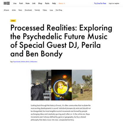 Exploring the Music of Special Guest DJ, Perila and Ben Bondy