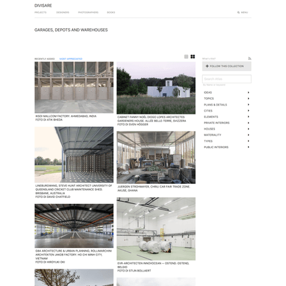 Garages, Depots and Warehouses · A collection curated by Divisare