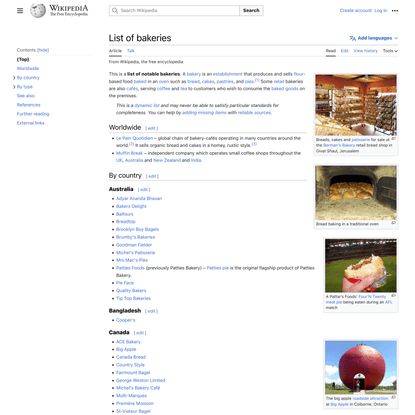 List of bakeries - Wikipedia
