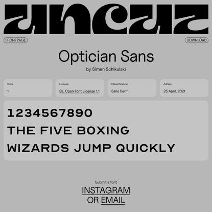Optician Sans – UNCUT.wtf, free typeface catalogue