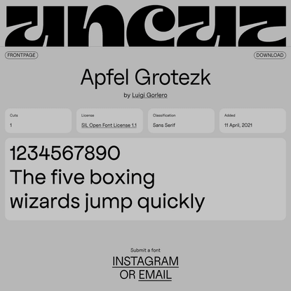 Apfel Grotezk – UNCUT.wtf, free typeface catalogue