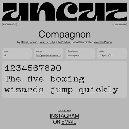 Compagnon – UNCUT.wtf, free typeface catalogue