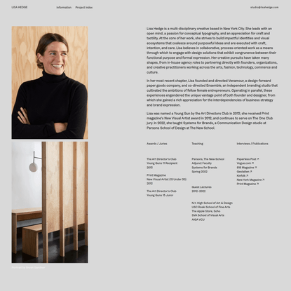 About — LISA HEDGE