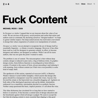 Fuck Content — 2x4