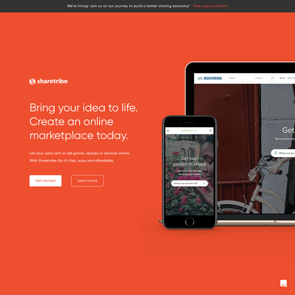 Create an online marketplace | Sharetribe