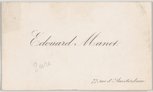 Edouard Manet, calling card