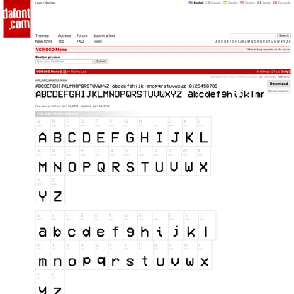 VCR OSD Mono Font | dafont.com