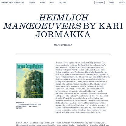 _Heimlich Manœoeuvers_ by Kari Jormakka - Harvard Design Magazine