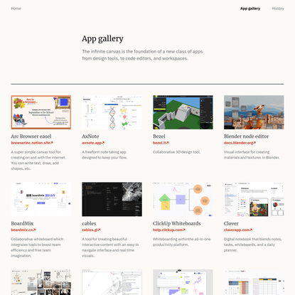 Infinite Canvas app gallery