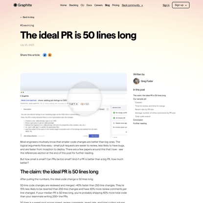 The ideal PR is 50 lines long | Graphite