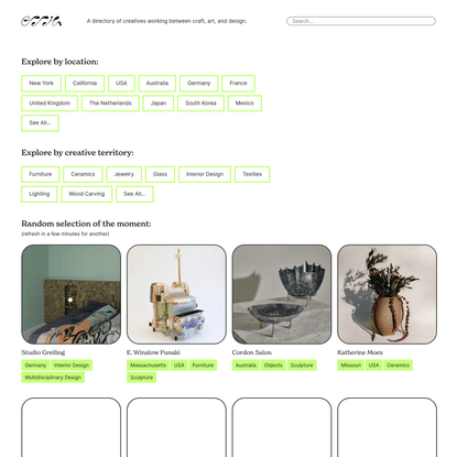 ERRIA – A directory of creatives working between craft, art, and design.