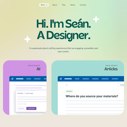Seán Halpin — Product Designer