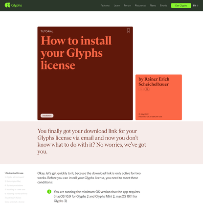 How to install your Glyphs license | Glyphs