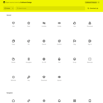 500 open-source fill and stroke icons for design projects
