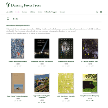 Dancing Foxes Press – Books