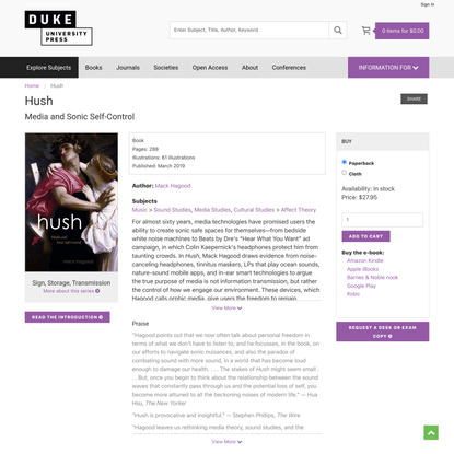 Duke University Press - Hush