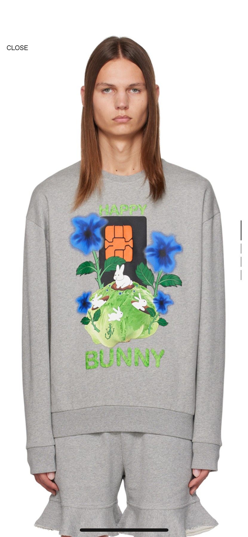 JW Anderson - Gray "Happy Bunny" Sweatshirt