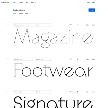 Gradient Gothic font family | Superior Type