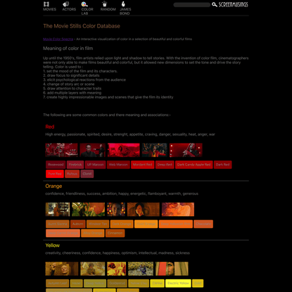 The Movie Stills Color Database