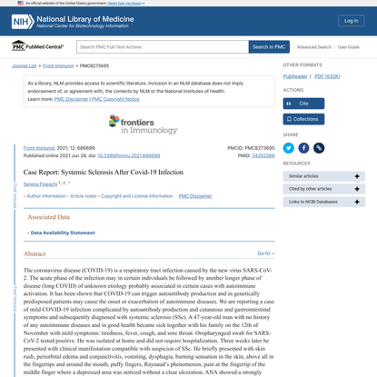 Case Report: Systemic Sclerosis After Covid-19 Infection